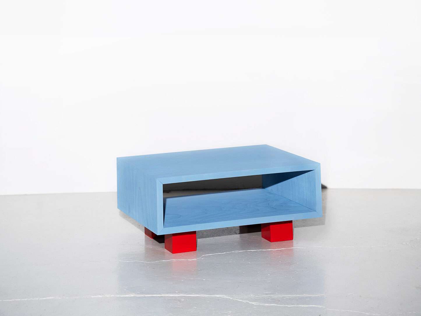 object design - Studio Gerritsen-Bart funky blue design cabinet with epoxy legs - Four Legged Cabinet Small wide